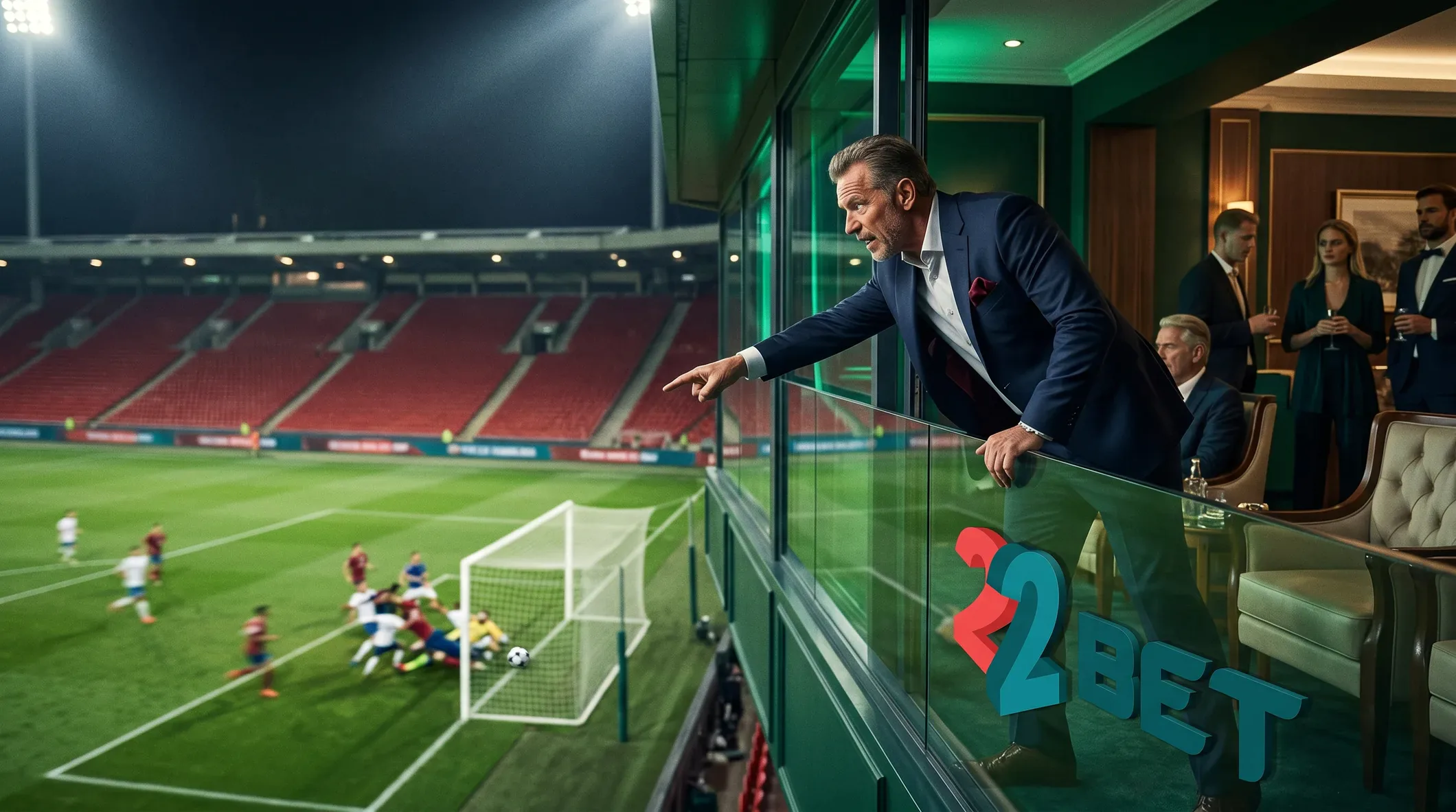 A 22Bet host looking out over an empty stadium