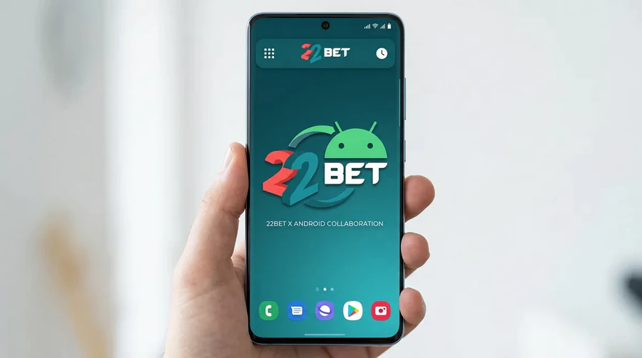 The 22Bet app installing on an Android phone